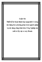 Luận văn thiết kế kỹ thuật thành lập mạng lưới ô vuông xây dựng theo phương pháp hoàn nguyên phục vụ xây dựng công trình khu công nghiệp sản xuất và lắp ráp xe máy honda