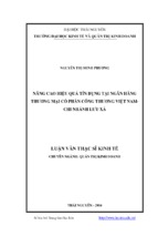 Nâng cao hiệu quả tín dụng tại ngân hàng thương mại cổ phần công thương việt nam   chi nhánh lưu xá