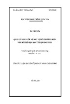 Quản lý nhà nước về bảo vệ môi trường biển ven bờ trên địa bàn tỉnh quảng ninh