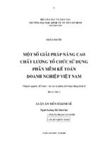 Một số giải pháp nâng cao chất lượng tổ chức sử dụng phần mền kế toán