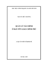 Quản lý tài chính ở ban tôn giáo chính phủ