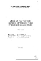 Một số giải pháp phát triển hoạt động hợp tác quốc tế của ủy ban chứng khoán nhà nước  nguyễn vũ quang trung 