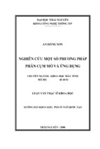 Luận văn thạc sĩ nghiên cứu một số phương pháp phân cụm mờ và ứng dụng