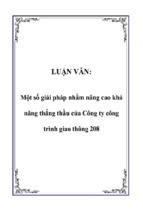 Một số giải pháp nhằm nâng cao khảnăng thắng thầu của công ty công trình giao thông 208