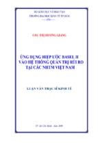 ứng dụng hiệp ước quốc tế basel ii vào hệ thống quản trị rủi ro của các nhtm việt nam