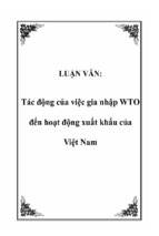 Tác động của việc gia nhập wto đến hoạt động xuất khẩu của việt nam