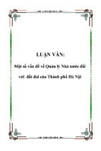 Một số vấn đề về quản lý nhà nước đối với đất đai của thành phố hà nội