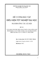 Vận dụng phương pháp phát triển cộng đồng góp phần nâng cao ý thức pháp luật của người dân trên địa bàn xã vũ chính, thành phố thái bình