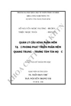 Luận văn thạc sĩ quản lý cấu hình phần mềm tại phòng phát triển phần mềm quang trung – trung tâm tin học