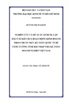 Lập báo cáo kết quả hoạt động kinh doanh theo chuẩn mực kế toán quốc tế