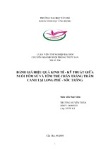 Luận văn nuôi trồng thủy sản đánh giá hiệu quả kinh tế   kỹ thuật giữa nuôi tôm sú và tôm thẻ chân trắng thâm canh tại long phú   sóc trăng