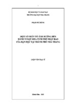 Một số nhân tố ảnh hưởng đến hành vi đặt mua tuổi trẻ nhật báo của bạn đọc tại thành phố nha trang