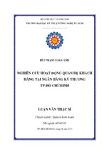 Nghiên cứu hoạt động quan hệ khách hàng tại ngân hàng kỹ thương thành phố hồ chí minh