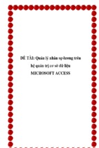 Luận văn đề tài  quản lý nhân sự lương trên hệ quản trị cơ sở dữ liệu microsoft access