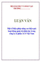 Một số biện pháp nâng cao hiệu quả hoạt động quản trị nhân lực trong công ty cổ phần acs việt nam