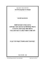 Luận văn thạc sĩ thiết kế một số bài giảng giúp học sinh giải bài tập hình học phẳng ở trường trung học phổ thông với sự hỗ trợ của phần mềm vi thế giới