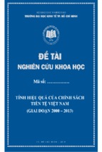 đề tài nghiên cứu khoa học tính hiệu quả của chính sách tiền tệ việt nam( giai đoạn 2000 – 2013)