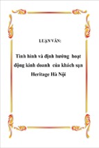 Tình hình và định hướng hoạt động kinh doanh của khách sạn heritage hà nội