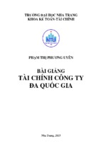 Bài giảng tài chính công ty đa quốc gia  phạm thị phương uyên