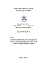 Luận văn thạc sĩ nghiên cứu ứng dụng công nghệ xử lý nước thải sinh hoạt bằng phương pháp giá thể sinh học di động (mbbr)