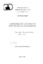 Sự biến đổi dân số và phân bố dân cư nước cộng hòa dân chủ nhân dân lào