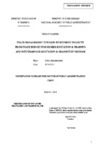 State management towards investment projects from state budget for higher education & training and postgraduate education & training in vietnam