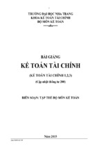 Bài giảng kế toán tài chính (kế toán tài chính 1,2,3) , cập nhật thông tư 200 , bộ môn kế toán tài chính