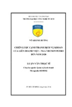 Luận văn thạc sĩ chiến lược cạnh tranh dịch vụ khoan của liên doanh việt   nga vietsovpetro đến năm 2020