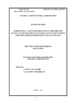 Institutionnal capacity building of state administration adapting to the requiements for market economy development and international intergration in việt nam nowadays