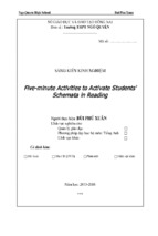 Skkn tiếng anh five minute activities to activate students' schemata in reading