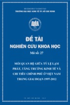 Mối quan hệ giữa tỷ lệ lạm phát, tăng trưởng kinh tế và chi tiêu chính phủ ở việt nam trong giai đoạn 1997 2012