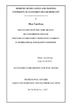 The factors affecting audit quality of audit firms in vietnam oriented to strengthen competitive capability in international integration conditions