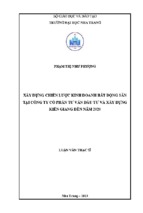 Xây dựng chiến lược kinh doanh bất động sản tại công ty cổ phần tư vấn đầu tư và xây dựng kiên giang đến năm 2020