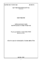 Tóm tắt luận án tiến sĩ quản lý hành chính công chính sách phát triển trường đại học tư thục ở việt nam
