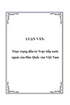 Thực trạng đầu tư trực tiếp nước ngoài của hàn quốc vào việt nam