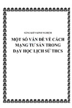 Sáng kiến kinh nghiệm một số vấn đề về cách mạng tư sản trong dạy học lịch sử thcs