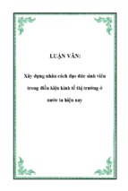 Xây dựng nhân cách đạo đức sinh viên trong điều kiện kinh tế thị trường ở nước ta hiện nay