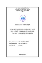 đánh giá chất lượng dịch vụ huy động tiền gửi đối với khách hàng cá nhân tại bidv   chi nhánh khánh hòa