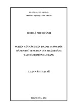 Nghiên cứu các nhân tố ảnh hưởng đến hành vi sử dụng điện của khách hàng tại thành phố nha trang