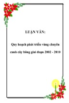 Quy hoạch phát triển vùng chuyên canh cây bông giai đoạn 2002   2010