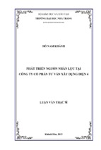 Phát triển nguồn nhân lực tại công ty cp tư vấn xây dựng điện 4