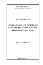 Nâng cao năng lực cạnh tranh của công ty cổ phần bóng đèn phích nước rạng đông