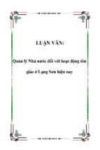 Quản lý nhà nước đối với hoạt động tôn giáo ở lạng sơn hiện nay