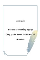 Báo cáo kế toán tổng hợp tại công ty liên doanh tnhh hải hà   kotobuki