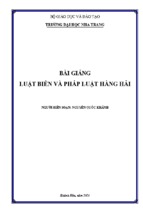 Bài giảng luật biển và pháp luật hàng hải nguyễn quốc khánh