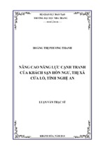 Nâng cao năng lực cạnh tranh của khách sạn hòn ngư, thị xã cửa lò, tỉnh nghệ an