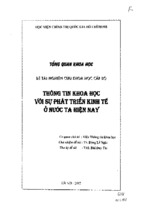 Tổng quan khoa học đề tài nghiên cứu khoa học cấp bộ thông tin khoa học với sự phát triển kinh tế ở nước ta hiện nay