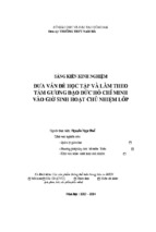 Skkn đưa vấn đề học tập và làm theo tấm gương đạo đức hồ chí minh vào giờ sinh hoạt chủ nhiệm lớp