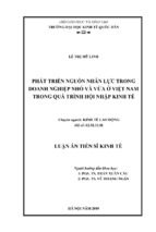 Phát triển nguồn nhân lực trong doanh nghiệp nhỏ và vừa ở việt nam trong quá trình hội nhập kinh tế