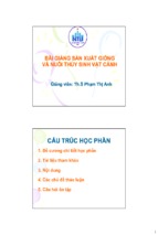 Bài giảng sản xuất giống và nuôi thủy sinh vật cảnh  phạm thị anh (năm 2015)